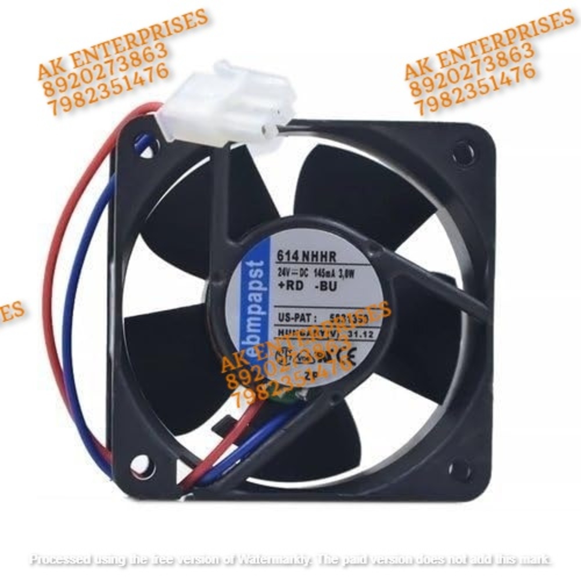 ebmpapst 614 NHHR DC FAB 24V-125mA 3.0W Air Cooling Fan,60 * 60 * 25 mm 3-Wire