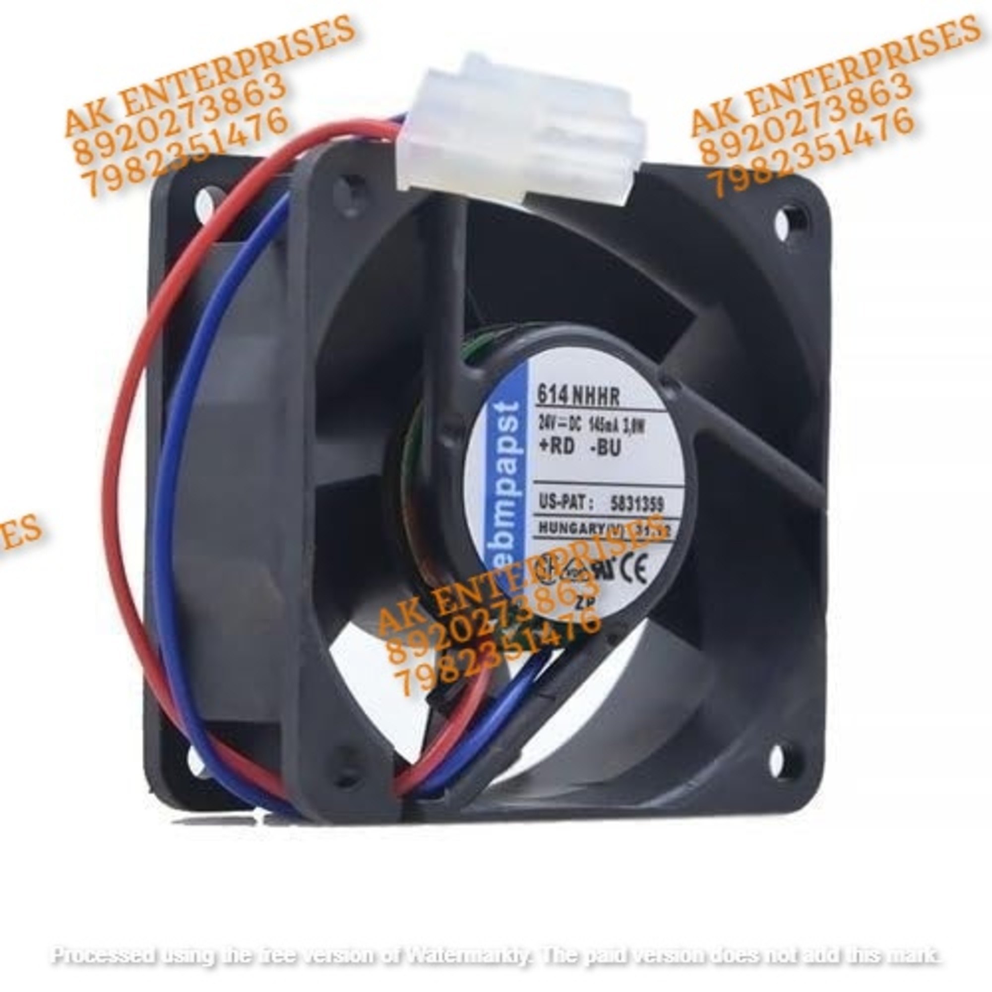 ebmpapst 614 NHHR DC FAB 24V-125mA 3.0W Air Cooling Fan,60 * 60 * 25 mm 3-Wire