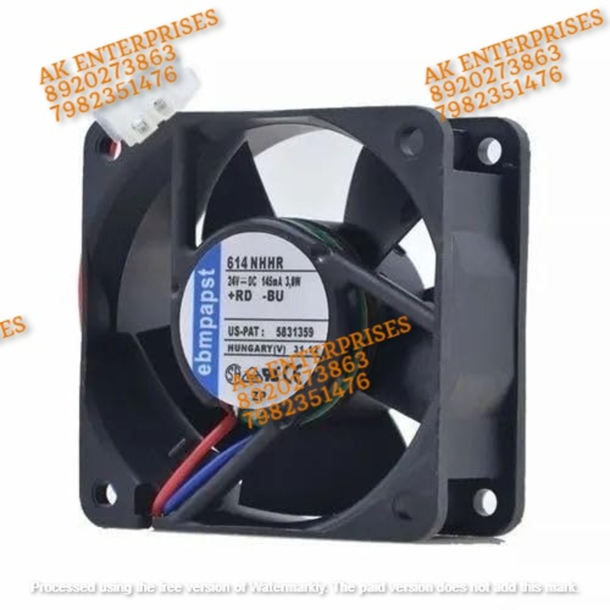 ebmpapst 614 NHHR DC FAB 24V-125mA 3.0W Air Cooling Fan,60 * 60 * 25 mm 3-Wire