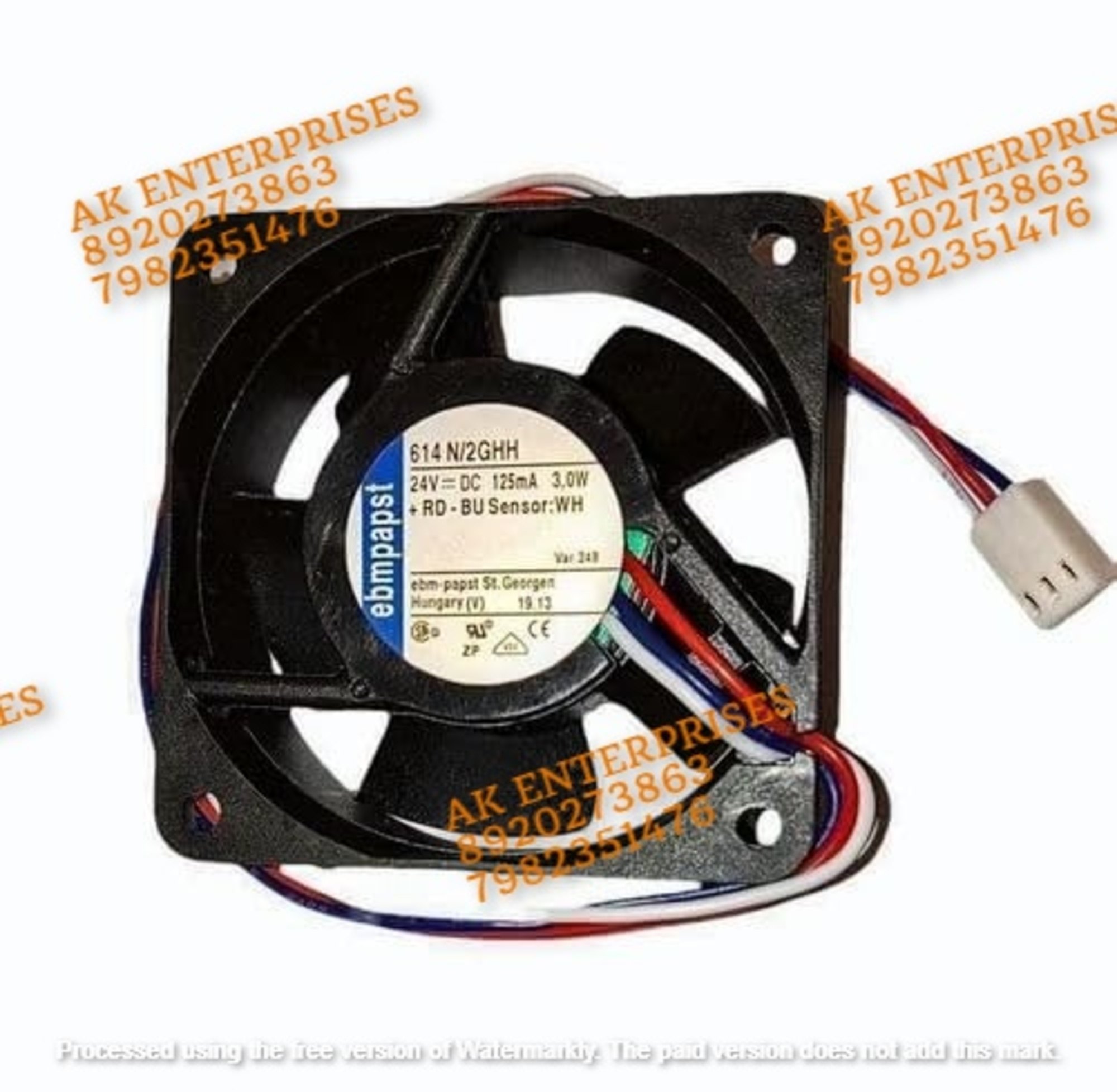 EBMPAPST 614 N/2GHH Axial Fan 24V-1.50mA 3.6W DC Cooling Fan, 60 * 60 * 25mm 3-Wire