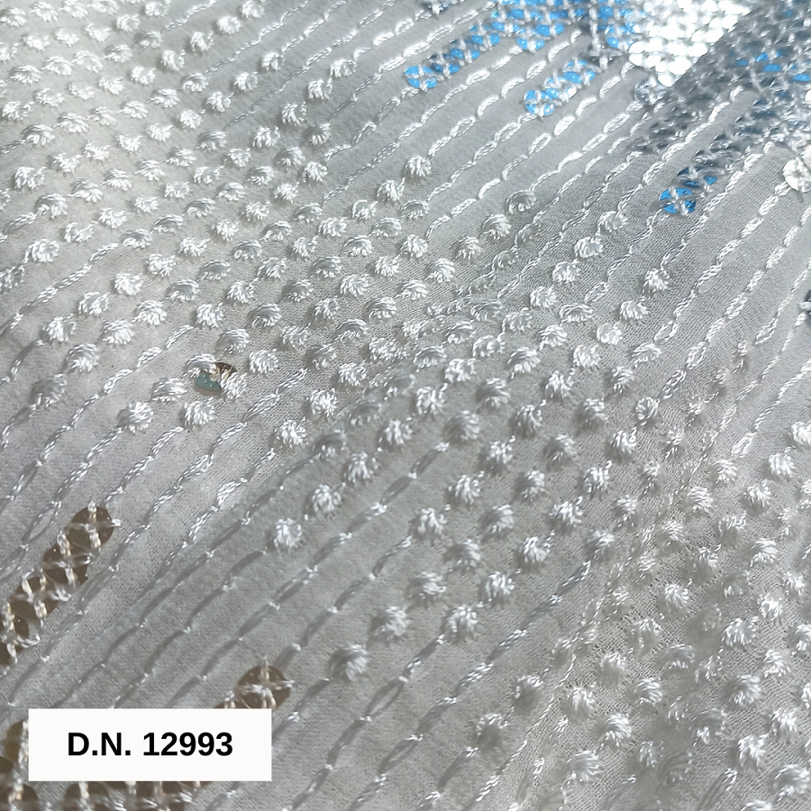 Premium Sequins Embroidered Georgette Fabric For Luxury Apparel