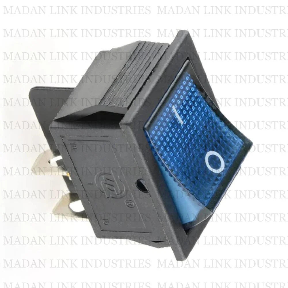 ROCKER SWITCH BLUE LIGHT 4 PIN ON-OFF