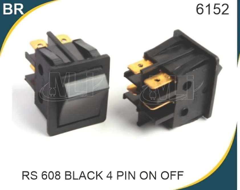 Rocker Switch Black 4 Pin On Off