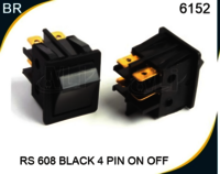 Rocker Switch (indian) Black 4 Pin On-off - Contact Resistance: 250v 16amp Volt Per Ampere (v/a)