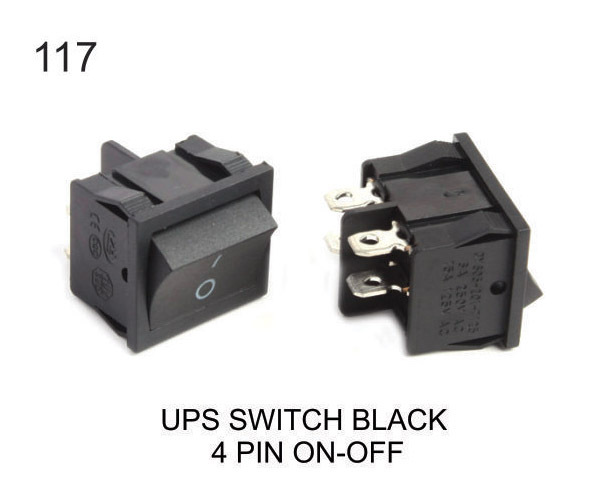 ROCKER SWITCH BLACK 4 PIN ON-OFF