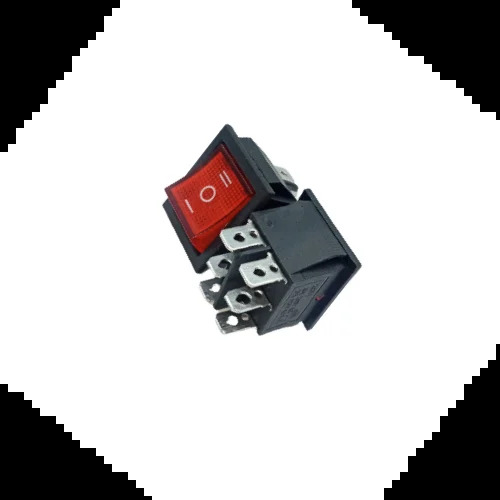 Rocker Switch Red Light 6 Pin On Off On (Center OFF)