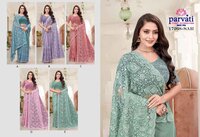 Parvati Multicolor Net Fabric Saree -17268 - Occasion: Party Wear