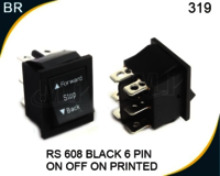 Rocker Switch Black 6 Pin Forward-stop- Backward - Material: Copper