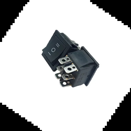 Rocker SwitchBlack 6 Pin On Off On, Three Position (Center OFF)