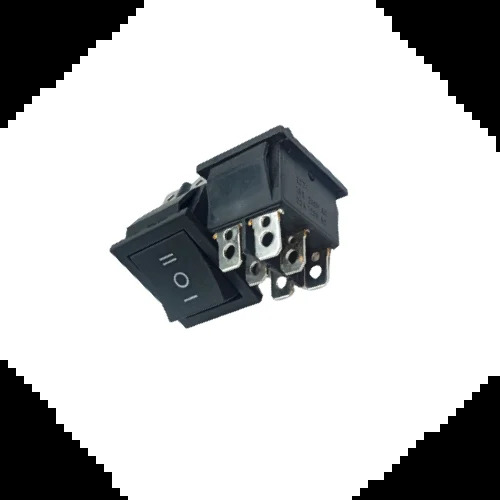 Rocker SwitchBlack 6 Pin On Off On, Three Position (Center OFF)