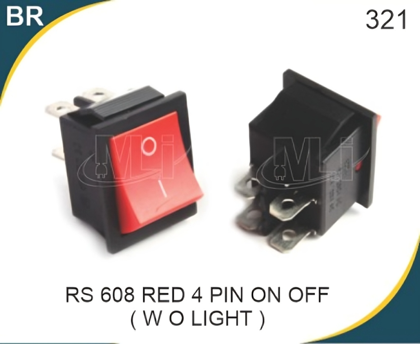 Rocker Switch Red Without Light 4 Pin On Off