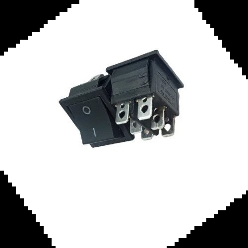 Rocker Switch Black 6 Pin One Side Spring Throw
