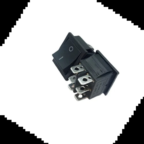 Rocker Switch Black 6 Pin One Side Spring Throw