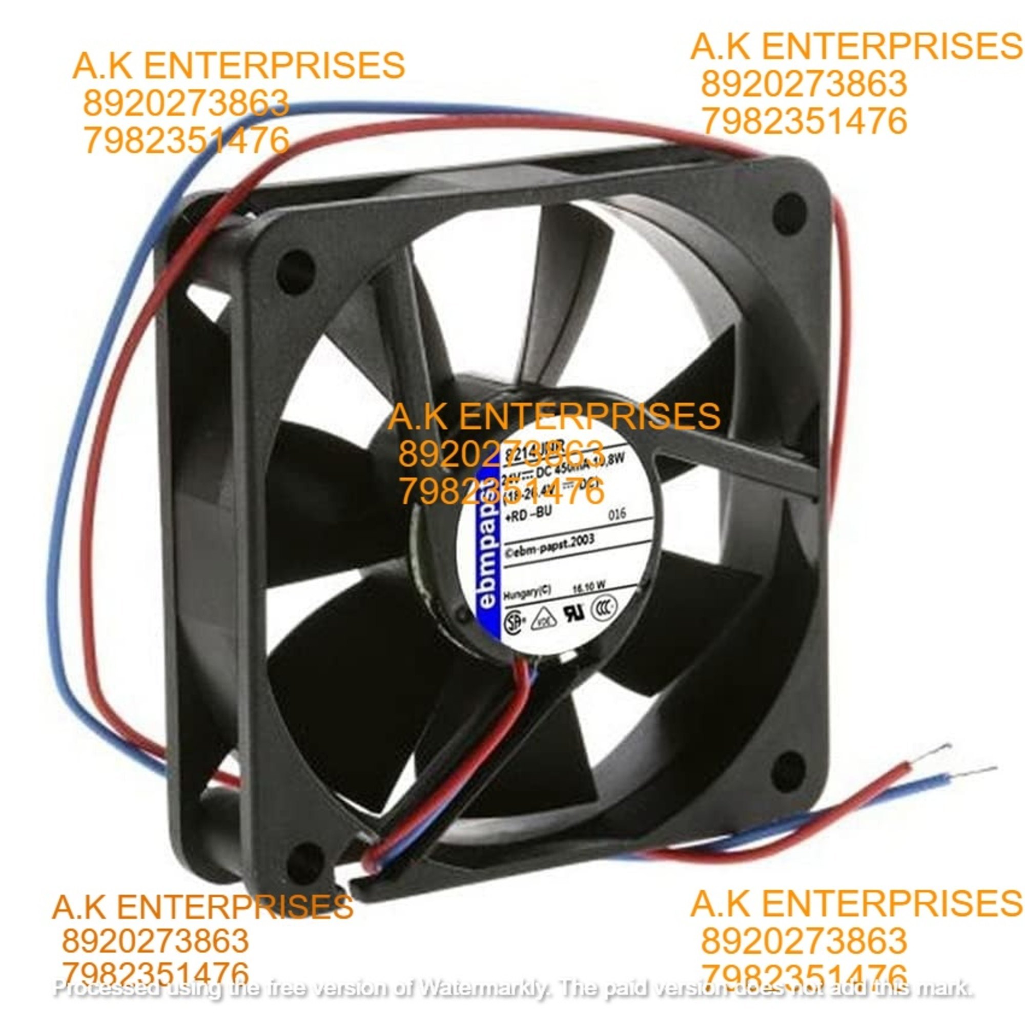 ebmpapst 8214JNR Axial Fan 24V-10.8W DC Brushless Air Cooling 8400 RPM 80 * 80 * 38mm 2-Wire