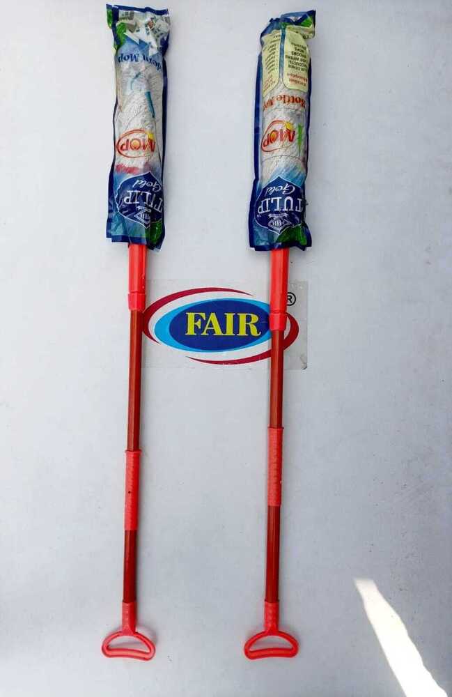 Modern Cotton Mop - Iron Rod With Cotton Refill | Twist Mop For Wet And Dry Floor Cleaning, Versatile Microfiber Fringes, Non-scratch Scrubbing Tip