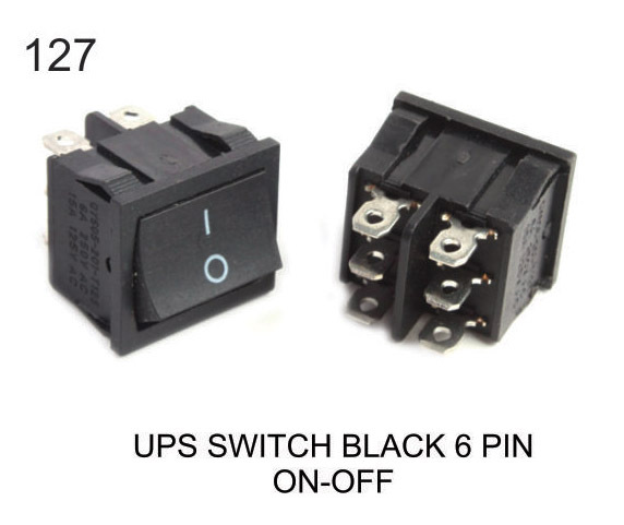 ROCKER SWITCH BLACK 6 PIN ON-OFF