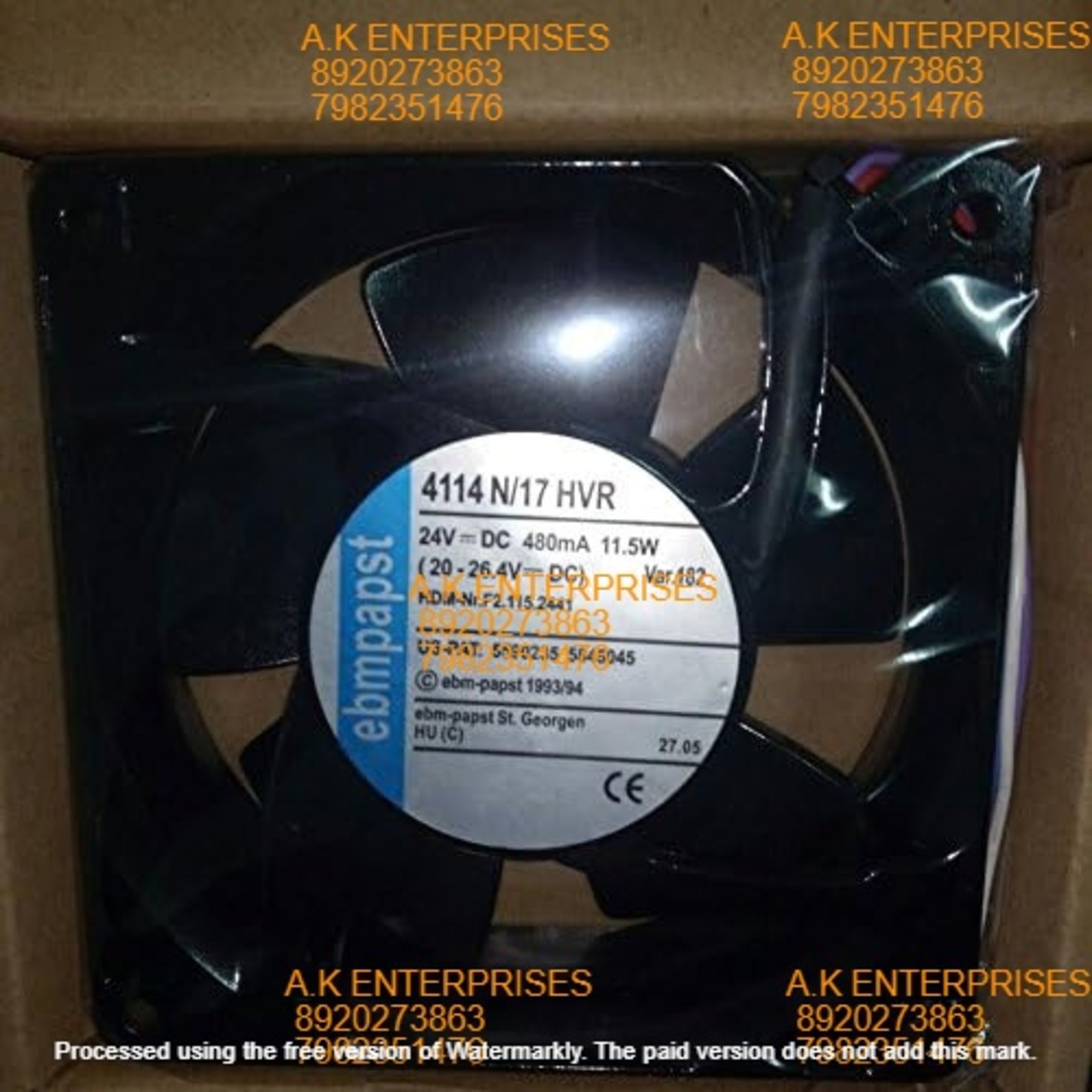 ebm papst Converter Fan 4114N/17 HVR 12012038MM DC24V 480MA 11.5W