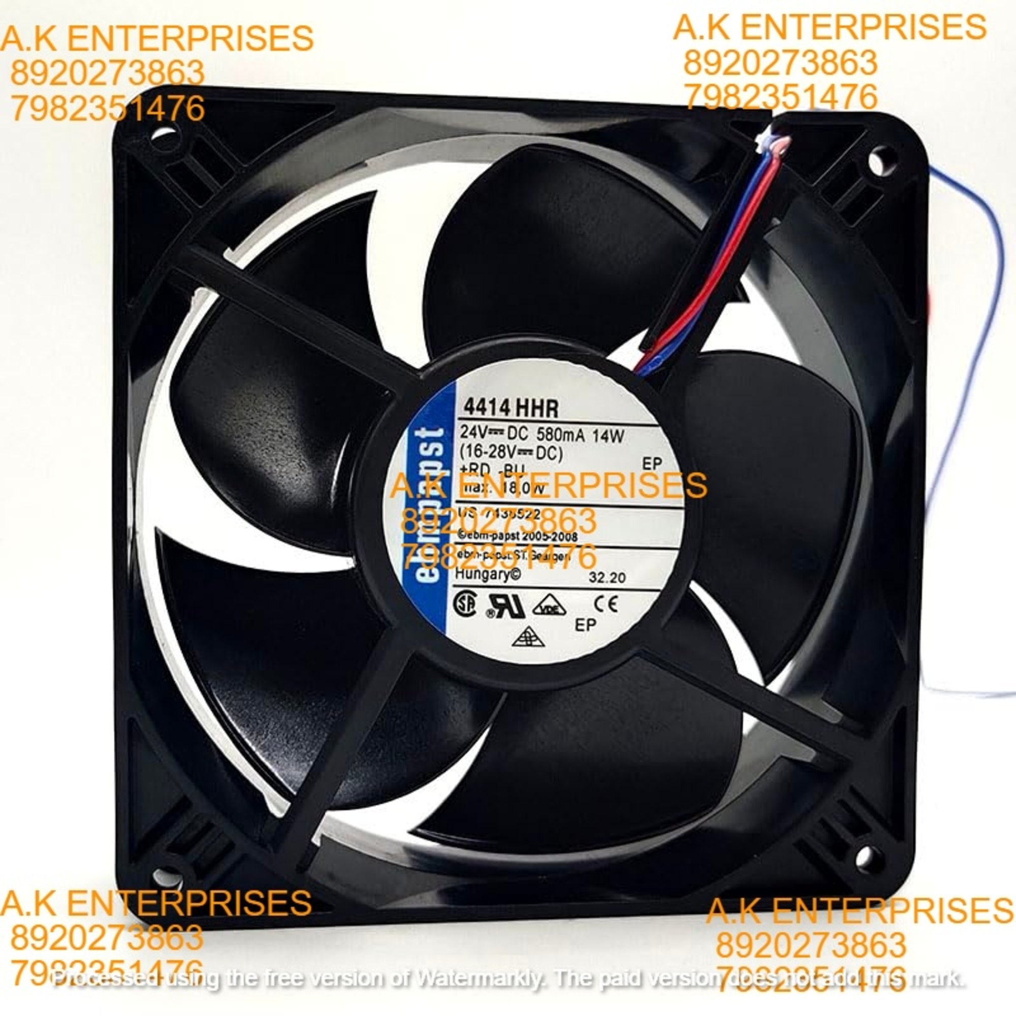 EBM 4414 HHR 12038 DC24V 0.58A 14W 2-wire Atlas Inverter Fan