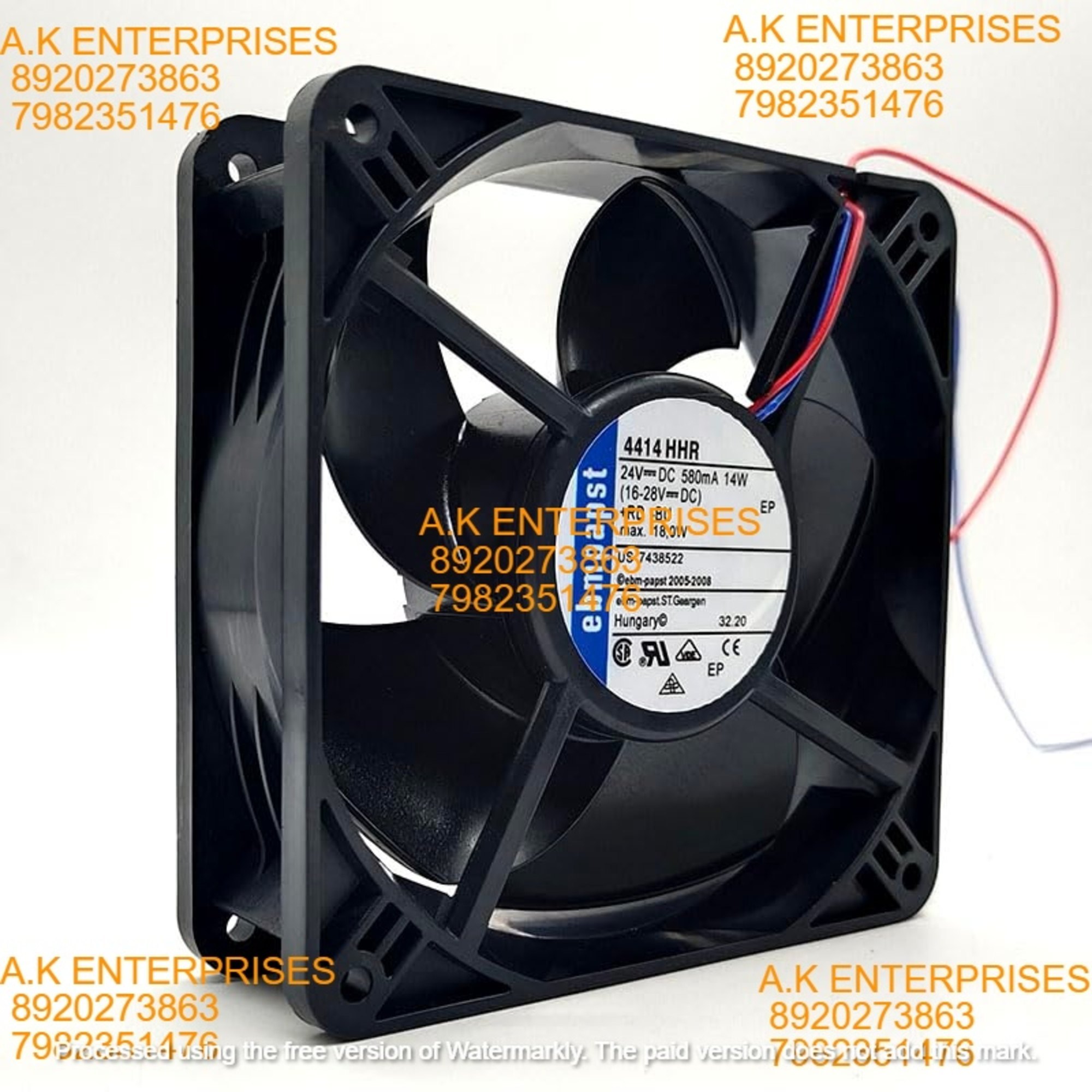 EBM 4414 HHR 12038 DC24V 0.58A 14W 2-wire Atlas Inverter Fan