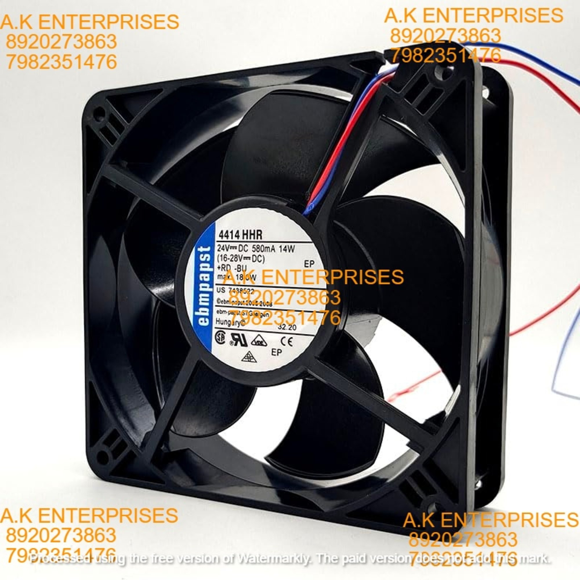 EBM 4414 HHR 12038 DC24V 0.58A 14W 2-wire Atlas Inverter Fan