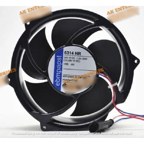 Ebmpapst 6314 HR Axial Fan 24V-1.5A 36W DC Brushless Air Cooling Fan 4250 RPM 172 * 172 * 51mm 2-Wire (Metal)