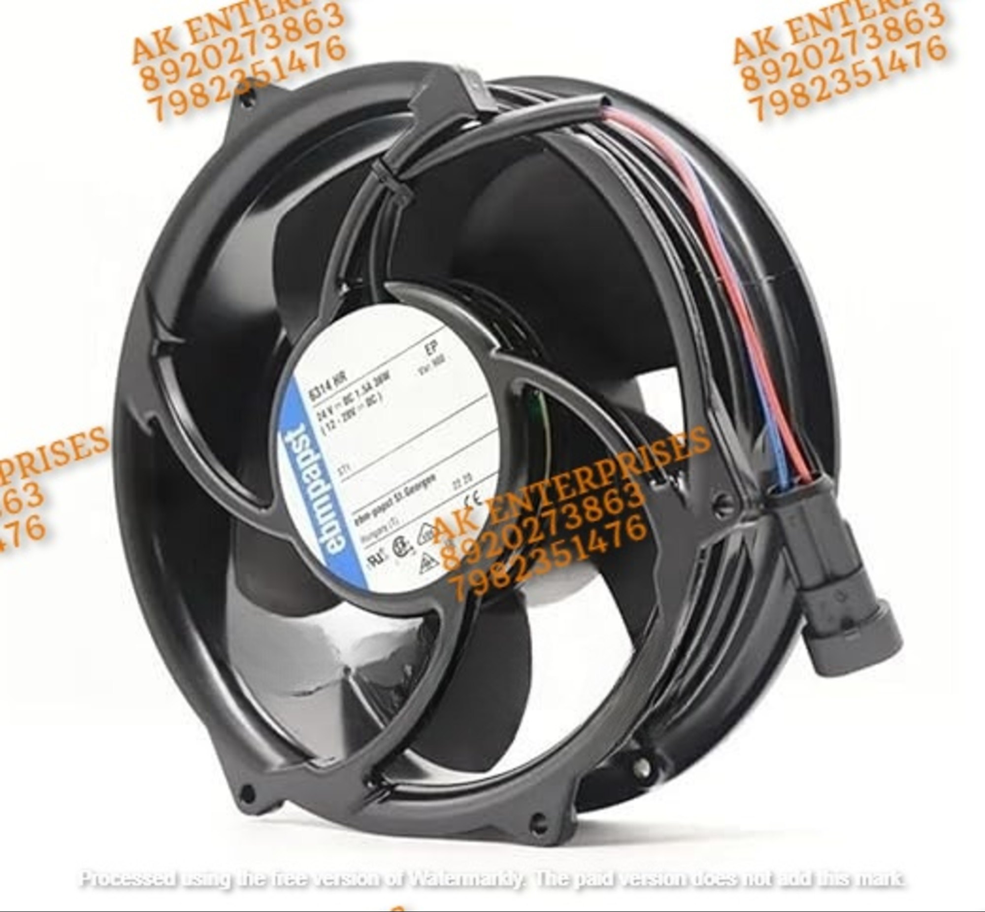 Ebmpapst 6314 HR Axial Fan 24V-1.5A 36W DC Brushless Air Cooling Fan 4250 RPM 172 * 172 * 51mm 2-Wire (Metal)