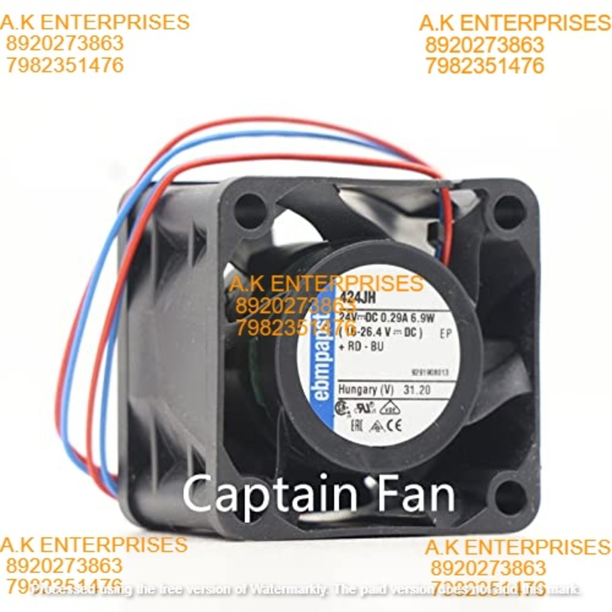 EBMPAPST 424JH Axial Fan 24V-0.29A 6.9W DC Brushless Air Cooling Fan 6900 RPM 40 * 40 * 28mm 2-Wire