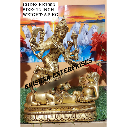 BRASS MAHISHASUR MARDINI STATUE