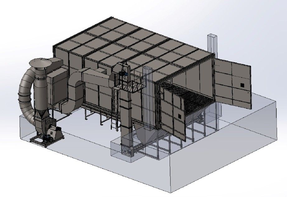 Blast Room Enclosure with Mechanical Recovery System