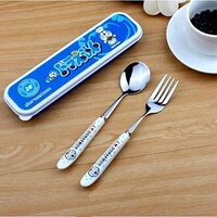 CherryBox Stainless Steel Spoon & Fork Cutlery Set for Kids - Cartoon Baby Feeding