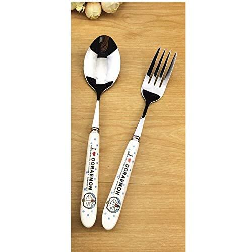 CherryBox Stainless Steel Spoon & Fork Cutlery Set for Kids - Cartoon Baby Feeding