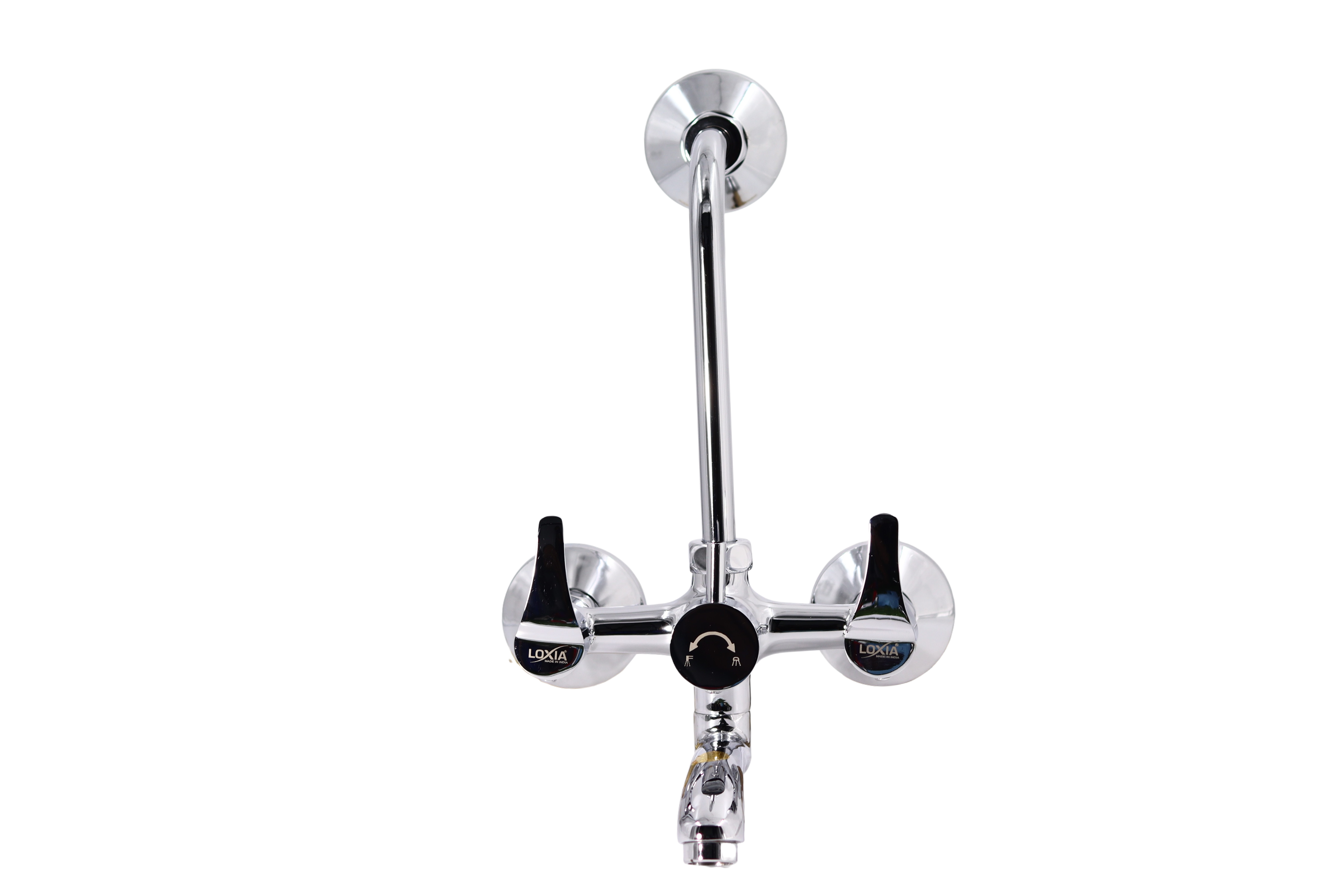 Loxia Step 2 In 1 Wall Mixer - Brass, Mirror Look Finish, Chrome | Elegant Design, 7 Years Warranty, 1-piece With Overhead & Telephonic Shower Arrangement