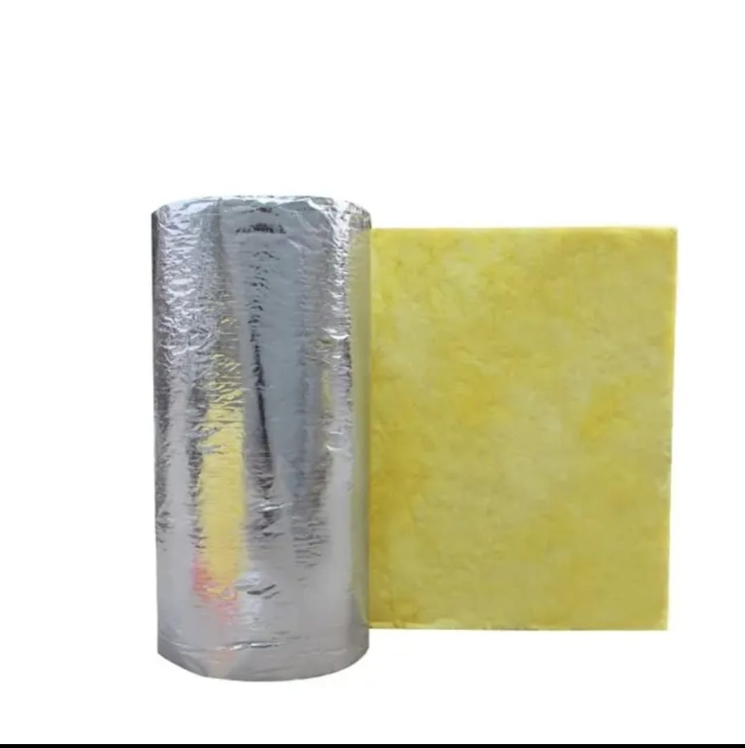 Glasswool Insulation - Standard Size, Yellow Foil Backing | Anti-bacterial, Anti-fungal, Eco-friendly Solution