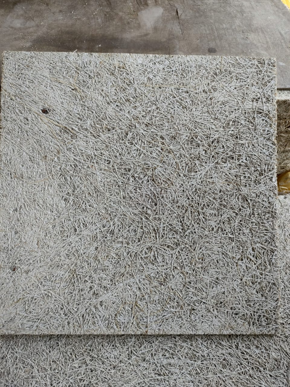 Wood Wool Tile - Wood Wool Material, Standard Size, Matte Finish, Various Shades Of Gray | Ideal For Ceiling Applications In Residential And Commercial Spaces