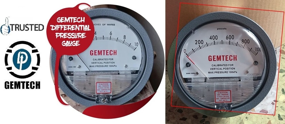 Gemtech Differential Pressure Gauge Delhi - Chakala Industrial Area Maharashtra - Accuracy: A 2% Of Full Span At 70(21(a 3% On -0