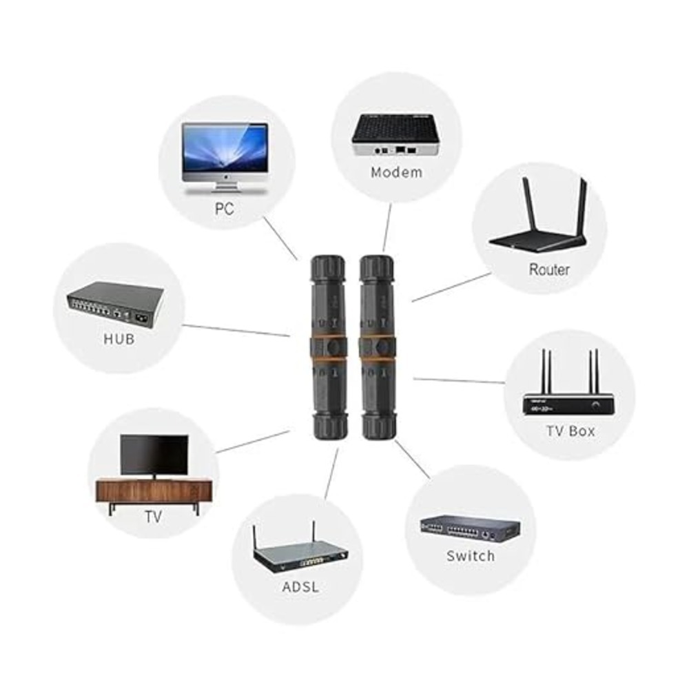 Rj45 Cat6 Lan Jointer Outdoor Waterproof IP68