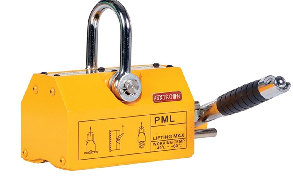 Permanent Magnetic Lifter - PML Series (600 Kg to 2000 Kg Lifting Capacity) | Standard Size, Yellow Color, Ideal for Lifting Metallic Sheets, Pipes, Shafts and More