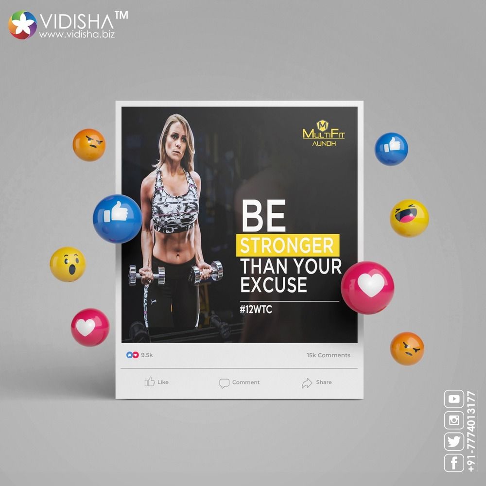 Gym Fitness Branding Space Design Interior design & Social media