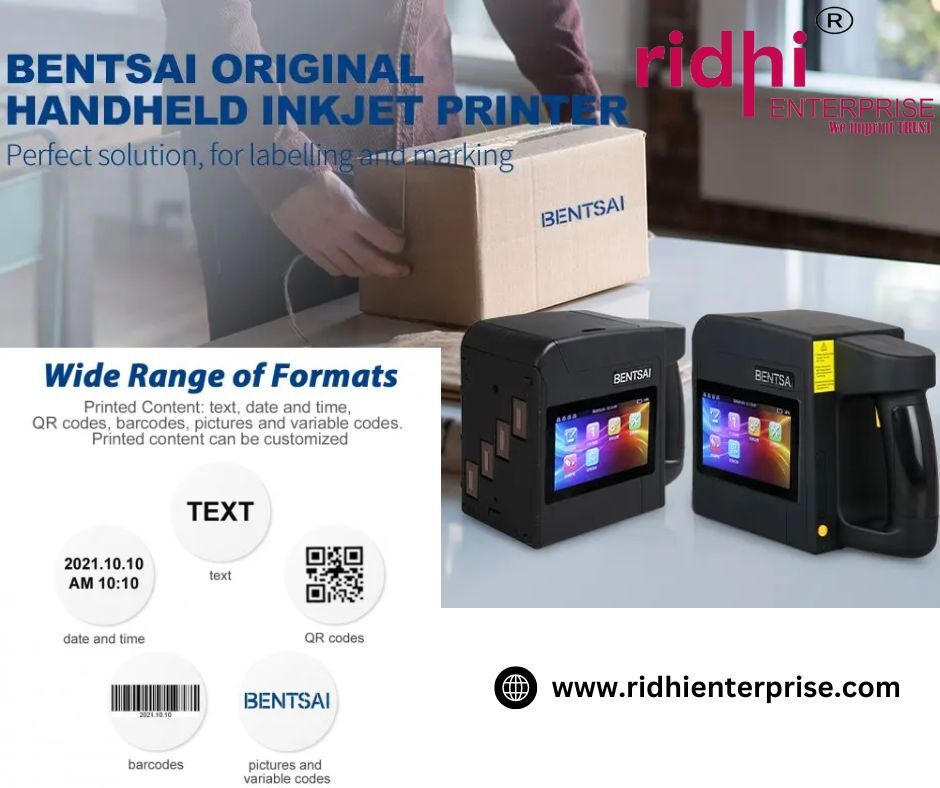 Ridhi World's Biggest Handheld Large Character Non-contact Inkjet Printer Model Re - B85 - 100 Mm - Color: Black