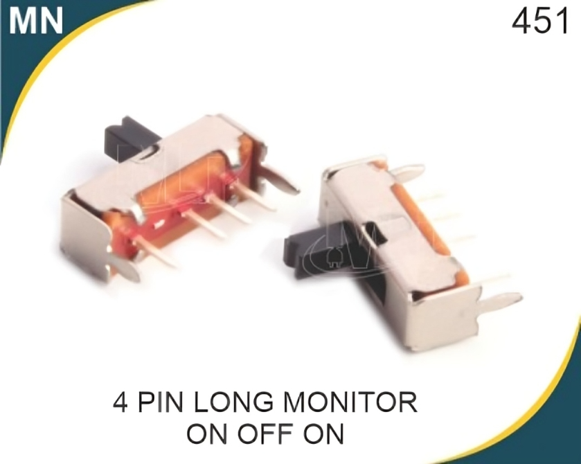 Slide Switch Long 4 Pin On Off On 