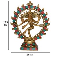 Natraj (Lord Shiva) with Turquoise coral stone work