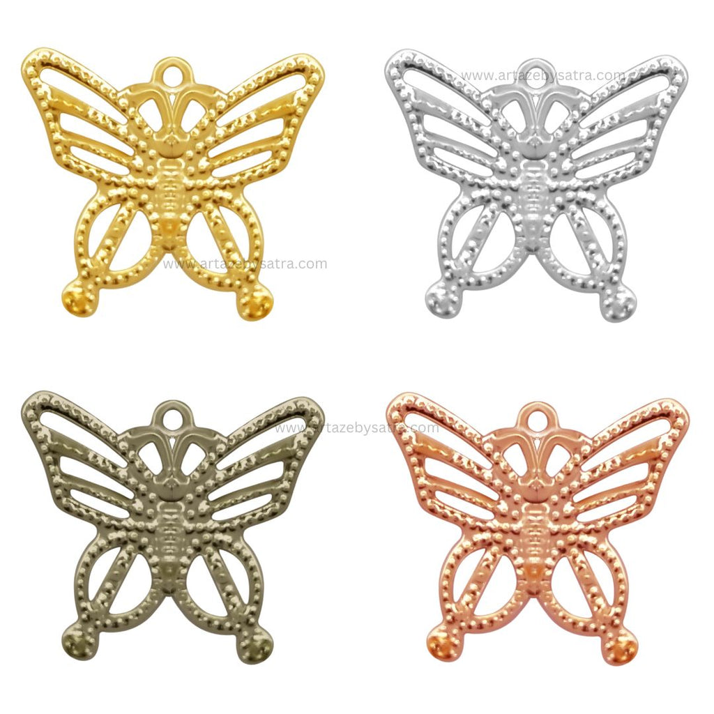 Butterfly Metal Art | Size : 17mm | 50pcs | F-6-1