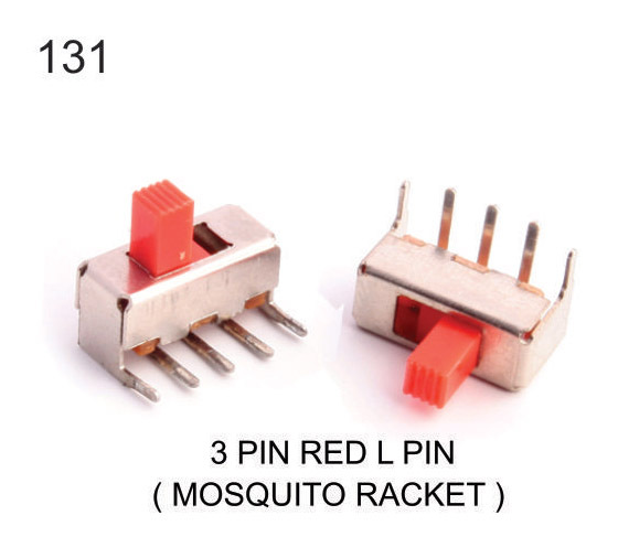 3 PIN RED L PIN SLIDE SWITCH ( MOSQUITO RACKET )
