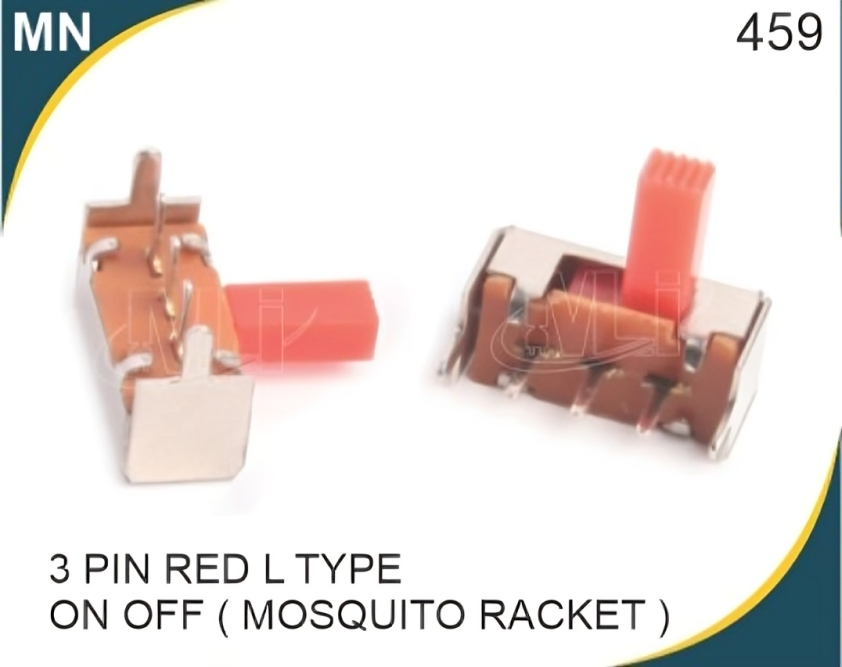 3 Pin Red L Pin Slide Switch ( Mosquito Racket )