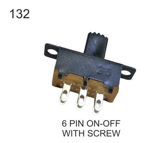 6 PIN ON-OFF SLIDE SWTICH WITH SCREW