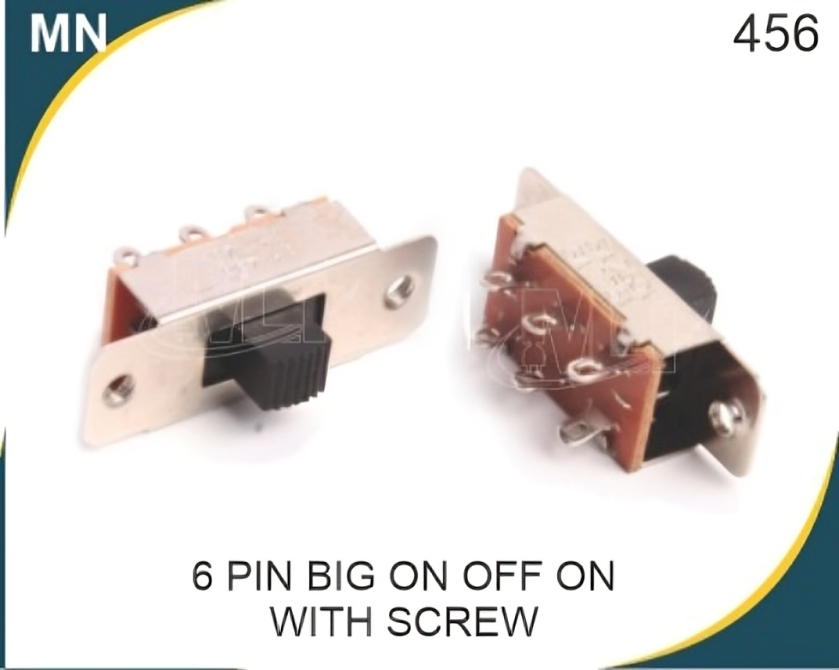 Slide switch With Screw 6 Pin On Off On