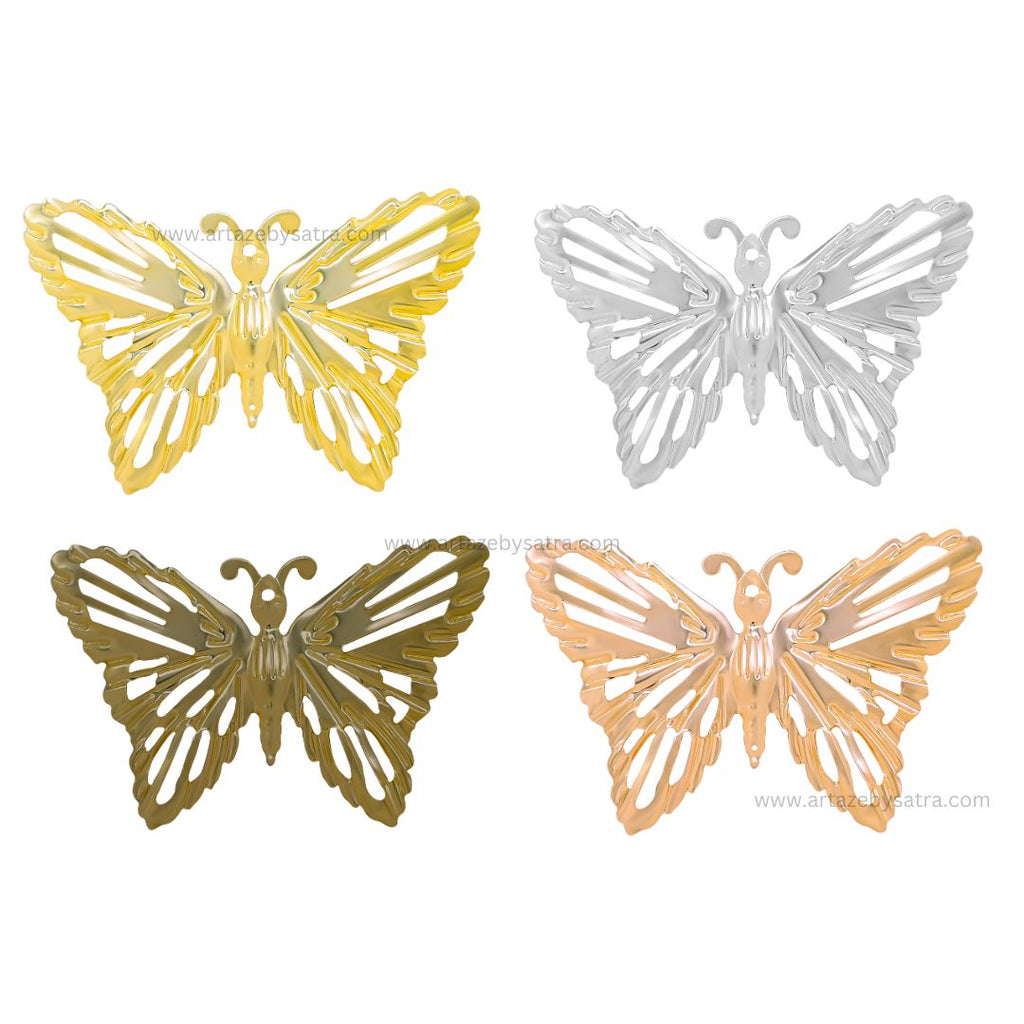 Butterfly Metal Art | F-6-13 - Intricate Leaf Metal Design, Elegant Jewelry & Brooches, Various Designs & Sizes For Personal Style Enhancement