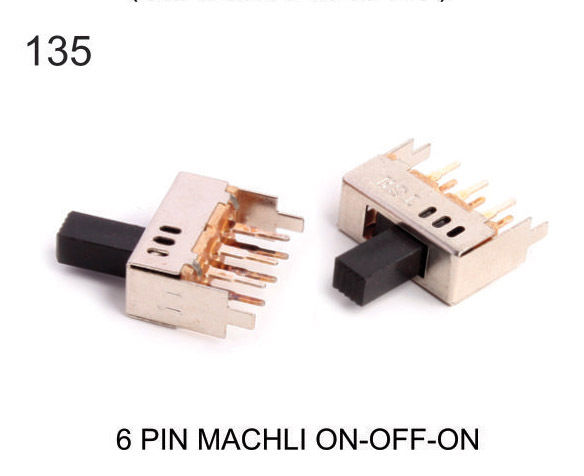 6 PIN MACHLI SLIDE SWITCH ON-OFF-ON