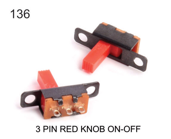 3 PIN RED KNOB SLIDE SWITCH ON-OFF