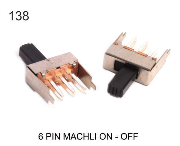 6 PIN MACHLI ON-OFF SLIDE SWITCH